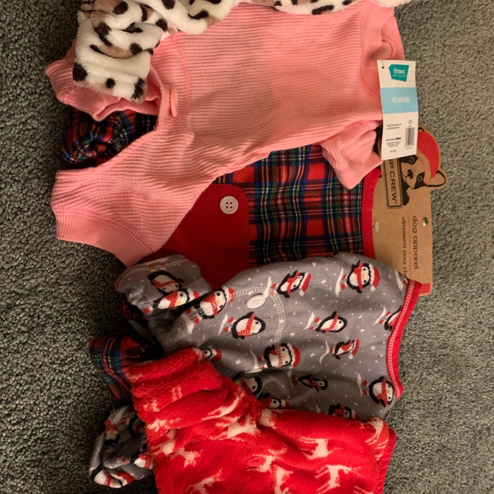 Lot of 5 XS small dog pajamas